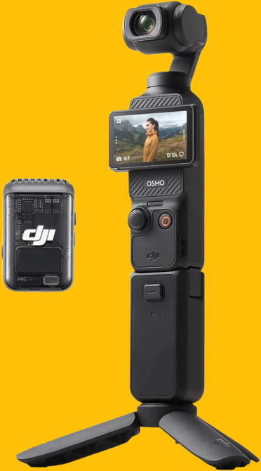 DJI Osmo Pocket 3 Creator Combo, 1” CMOS, 4K Resolution/120fps Vlog Camera, 3-Axis Stabilization