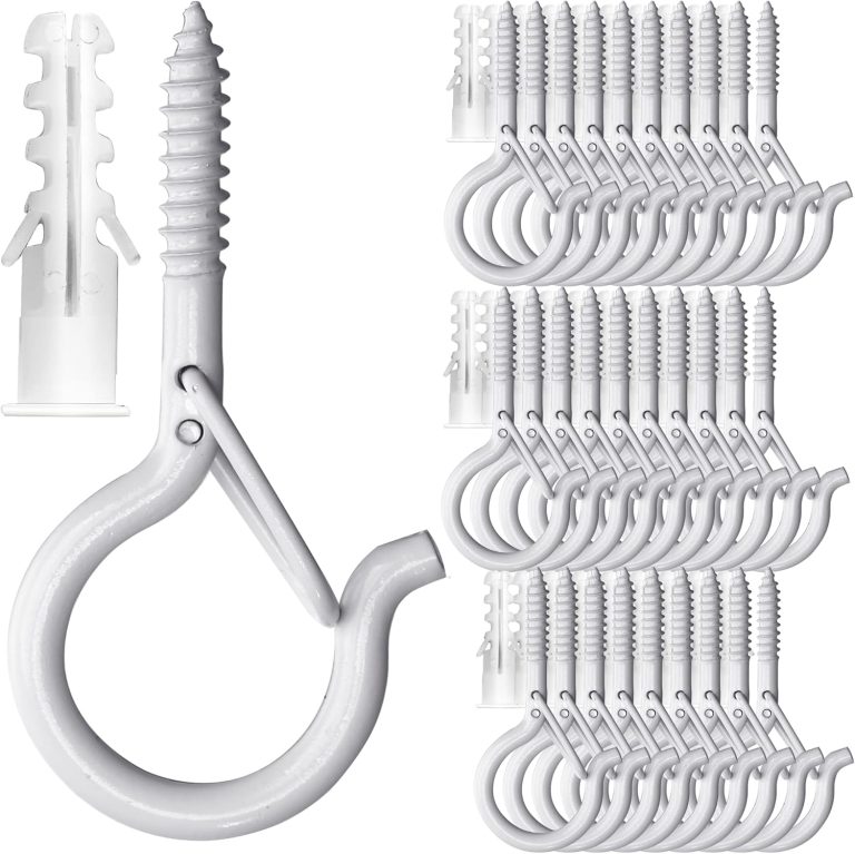 PlusRoc 30 Pack Ceiling Hooks for Hanging Plants Outdoor String Lights Heavy Duty