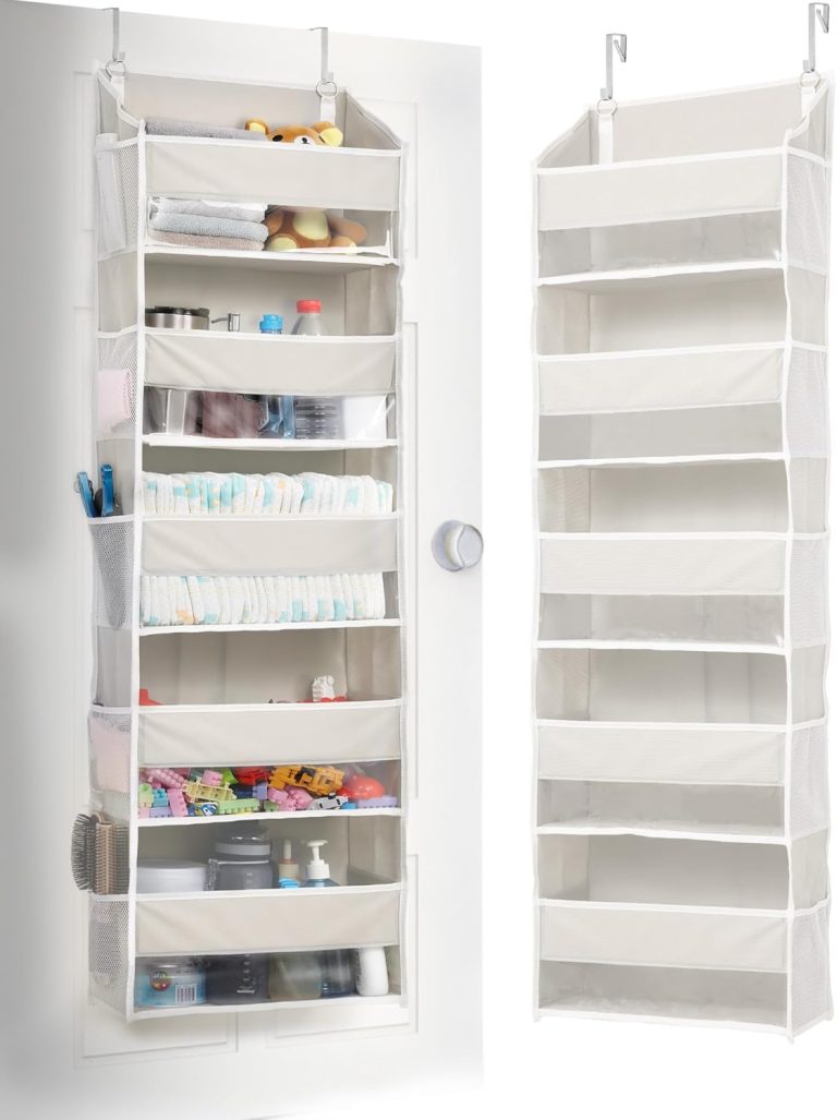 ULG 1-Pack Over Door Organizer with 5 Large Pockets 10 Mesh Side Pockets