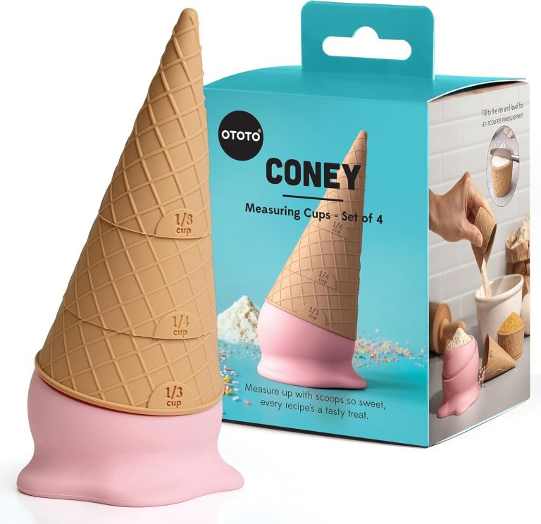 OTOTO Coney Ice Cream Measuring Cups Set – Detachable Plastic Measuring Cup Set for Baking & Cooking