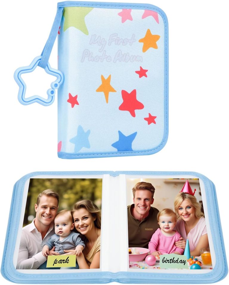 Baby’s My First Photo Album for Baby Holds 21 4×6 Photos, Baby Photo Album Soft Cloth Family Book,