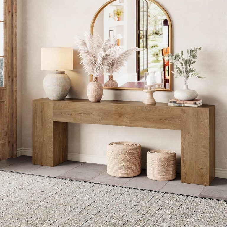 Epecoya Extra Long Console Tables for Entryway 86-Inch, Farmhouse Couch Table Behind Sofa Wooden